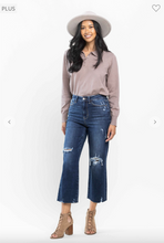 Load image into Gallery viewer, High Waist Cropped Wide Leg Jeans - Plus Size