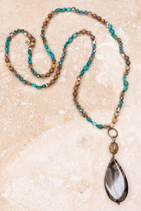 Debbie Necklace - Turquoise/Brown