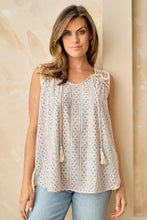 Load image into Gallery viewer, Sleeveless Top with Tassel and Trim