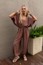 Load image into Gallery viewer, New Love Relaxed Drawstring Jumpsuit - Mocha