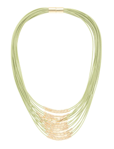 Zenzii Green Rope Necklace with Gold Beads - ONLY 1 LEFT!