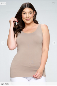 Plus Size Reversible V or U Neckline Seamless Tank