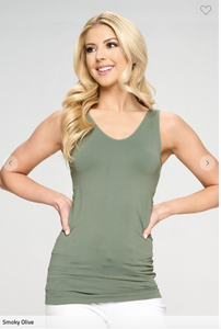 One Size Reversible V or U Neckline Seamless Tank