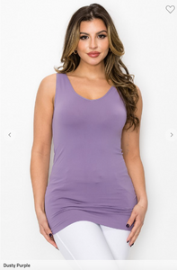 Plus Size Reversible V or U Neckline Seamless Tank