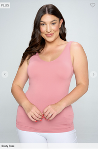 Plus Size Reversible V or U Neckline Seamless Tank