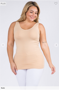 Plus Size Reversible V or U Neckline Seamless Tank