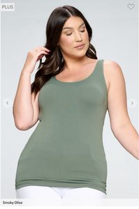 Plus Size Reversible V or U Neckline Seamless Tank