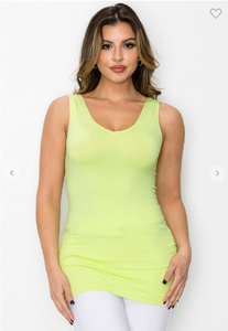 One Size Reversible V or U Neckline Seamless Tank