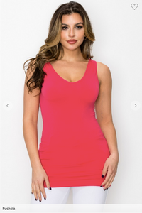 Plus Size Reversible V or U Neckline Seamless Tank