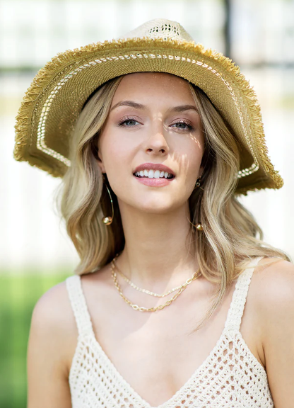 Woven panama hat sales